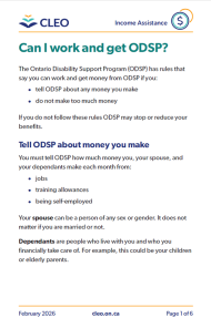 Benefits after you stop getting ODSP - CLEO (Community Legal Education ...