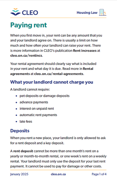Ways to pay your rent - CLEO (Community Legal Education Ontario ...